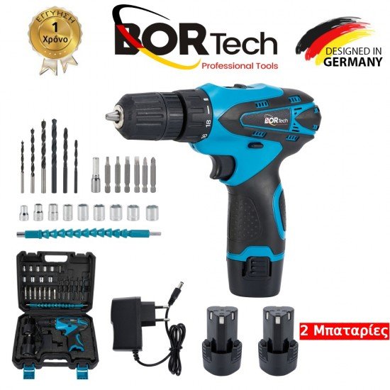BORTECH Δραπανοκατσάβιδο Μπαταρίας 18V 2 ΜΠΑΤΑΡΙΕΣ 3Ah