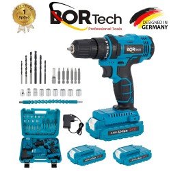 BORTECH Σετ Δραπανοκατσάβιδο Επαναφορτιζόμενο Με 2 Μπαταρίες Εργαλεία και Εργαλειοθήκη 5AH 24V